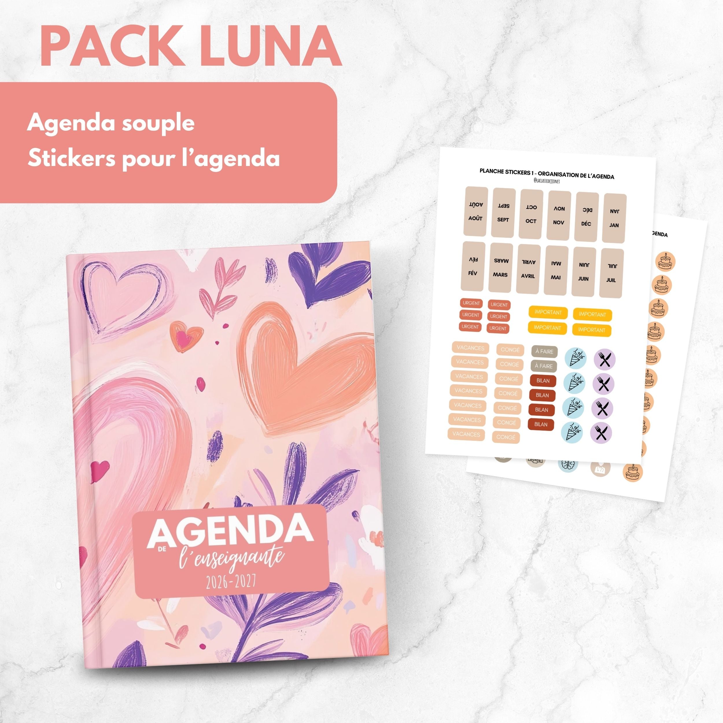 Agenda de l'enseignante LUNA