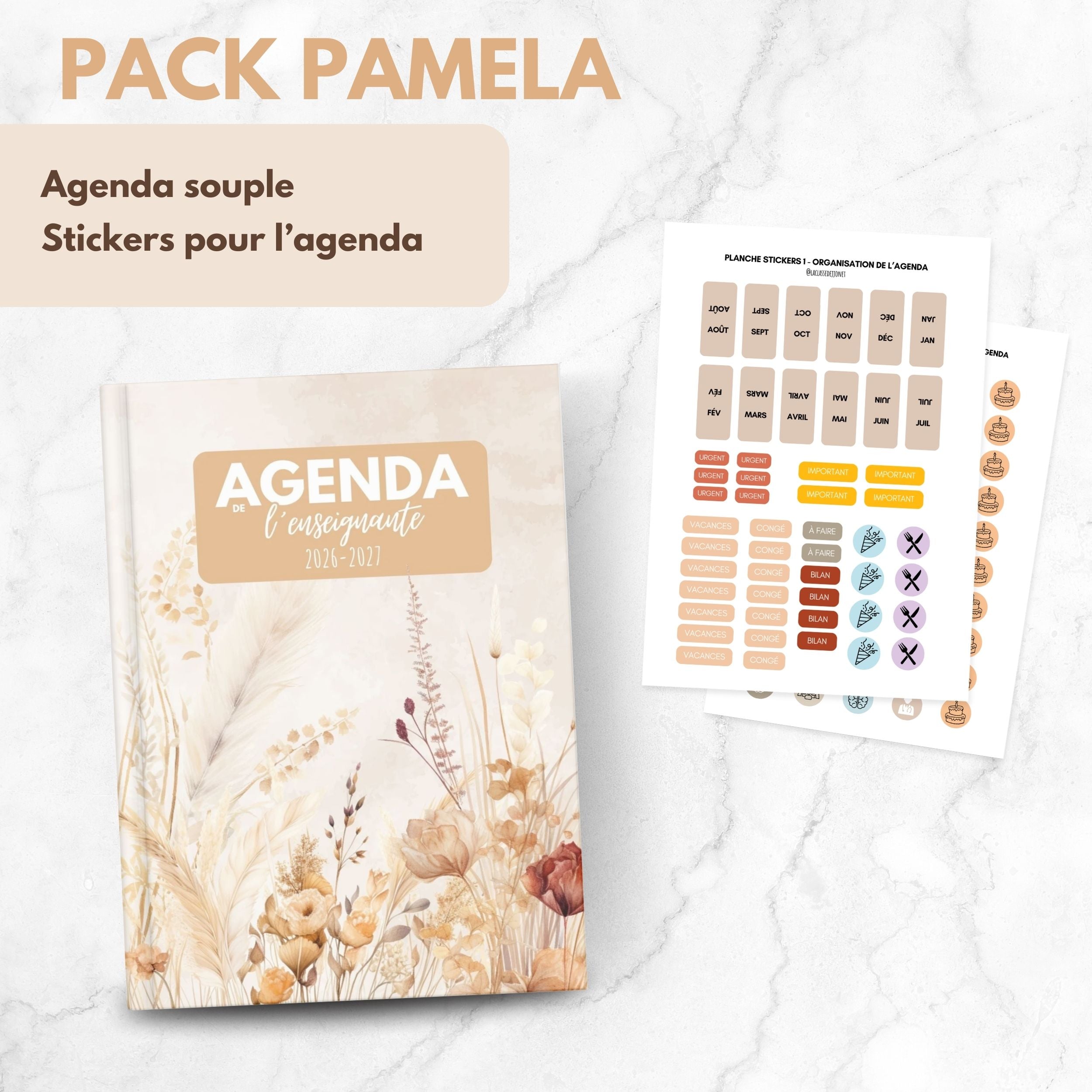 Agenda de l'enseignante PAMELA