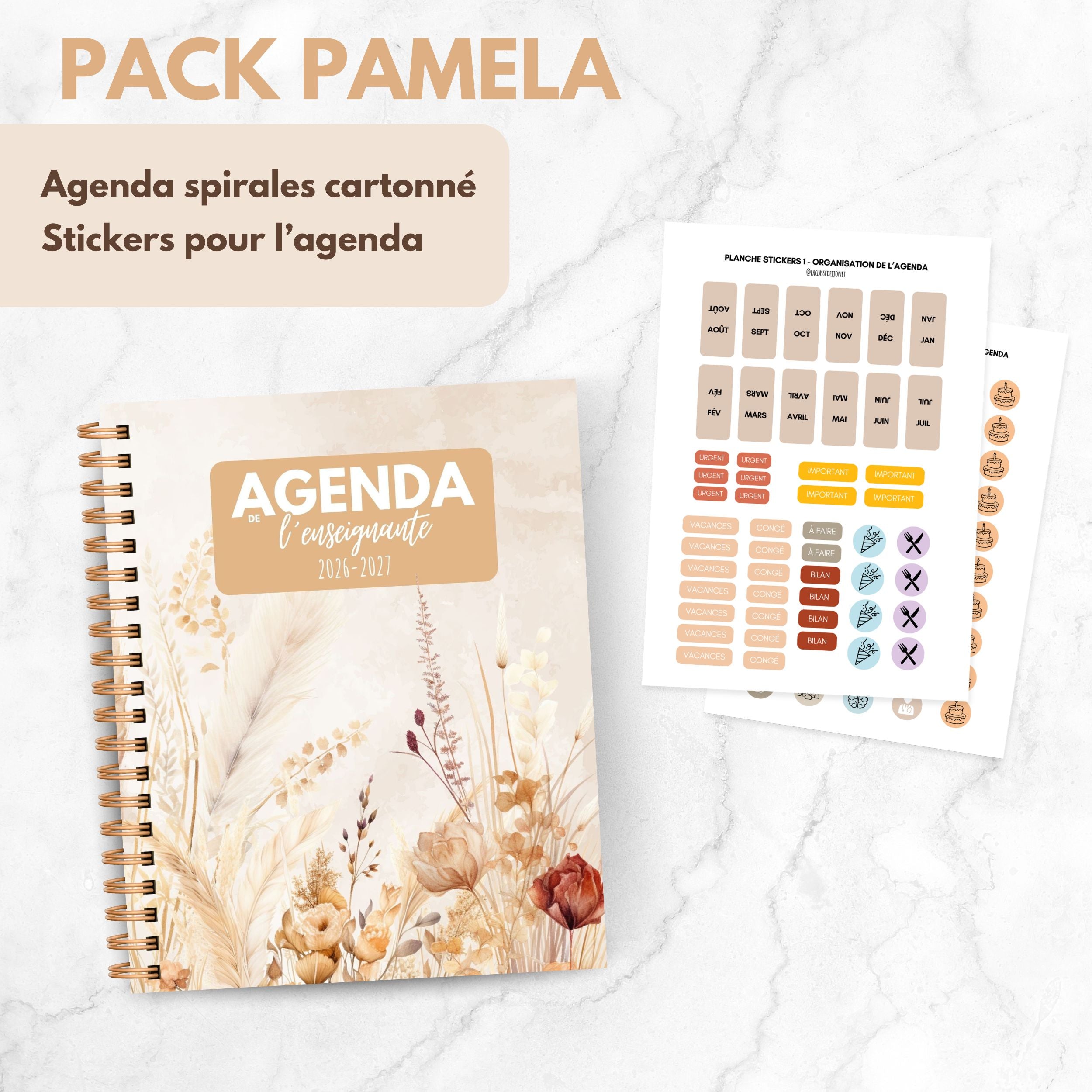 Agenda de l'enseignante PAMELA