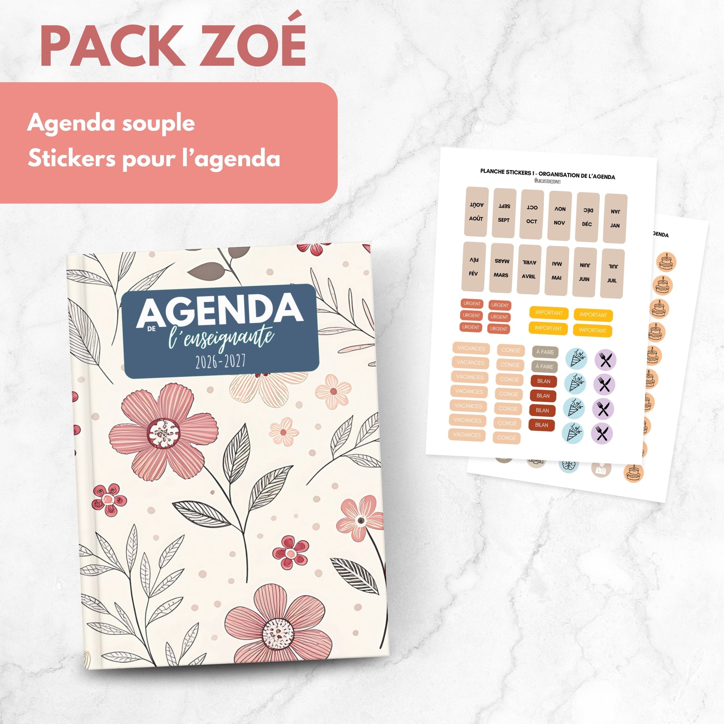 Agenda de l'enseignante ZOÉ