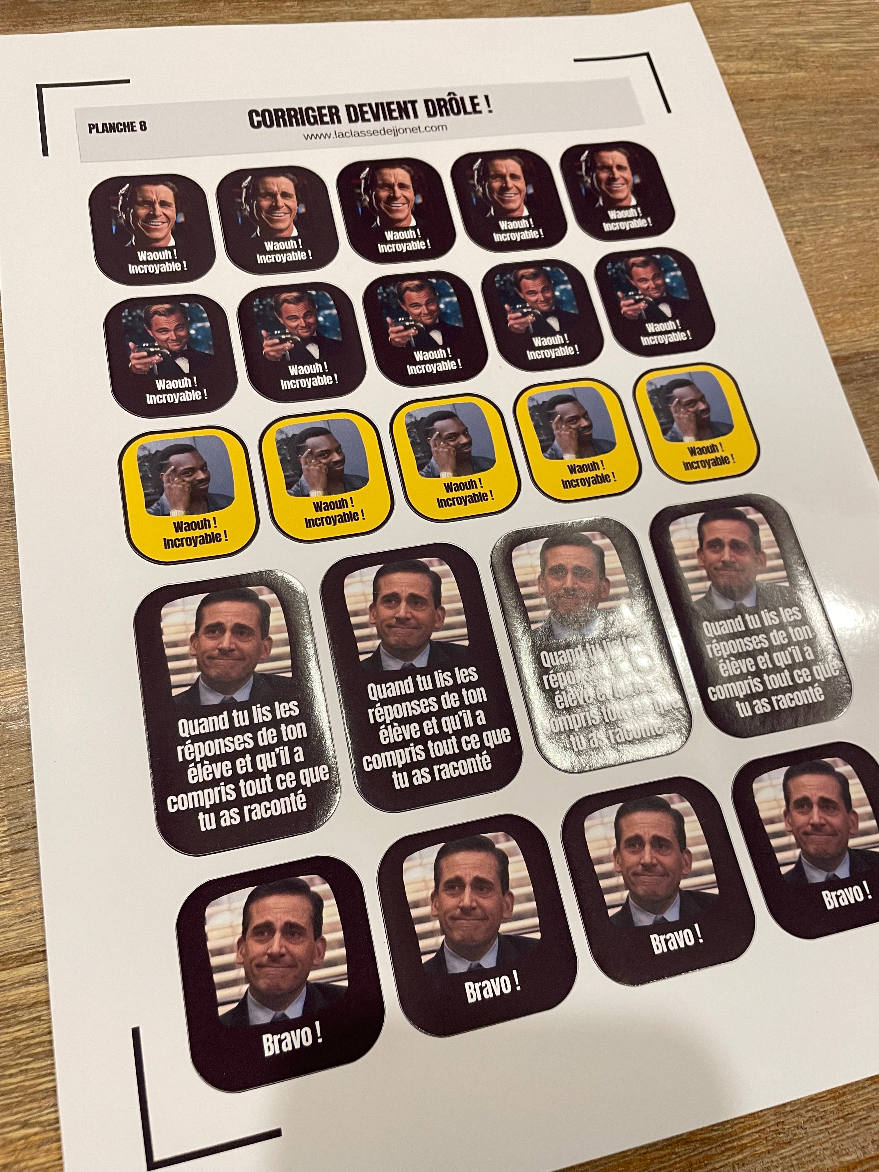 Stickers "corriger devient drôle" - Les + vendus (5 planches)